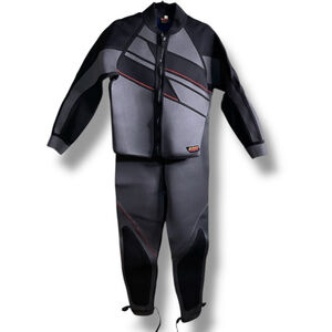 Bare Full Body Wetsuit 2 Piece Women’s Size XL Black, Gray with Red Accents